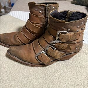 Liberty Black Buckle ankle boots